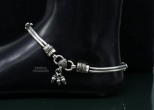 11" 925 sterling silver two line/layer snake chain ankle bracelet, excellent belly dance customized trendy anklets foot bracelet nank447 - TRIBAL ORNAMENTS