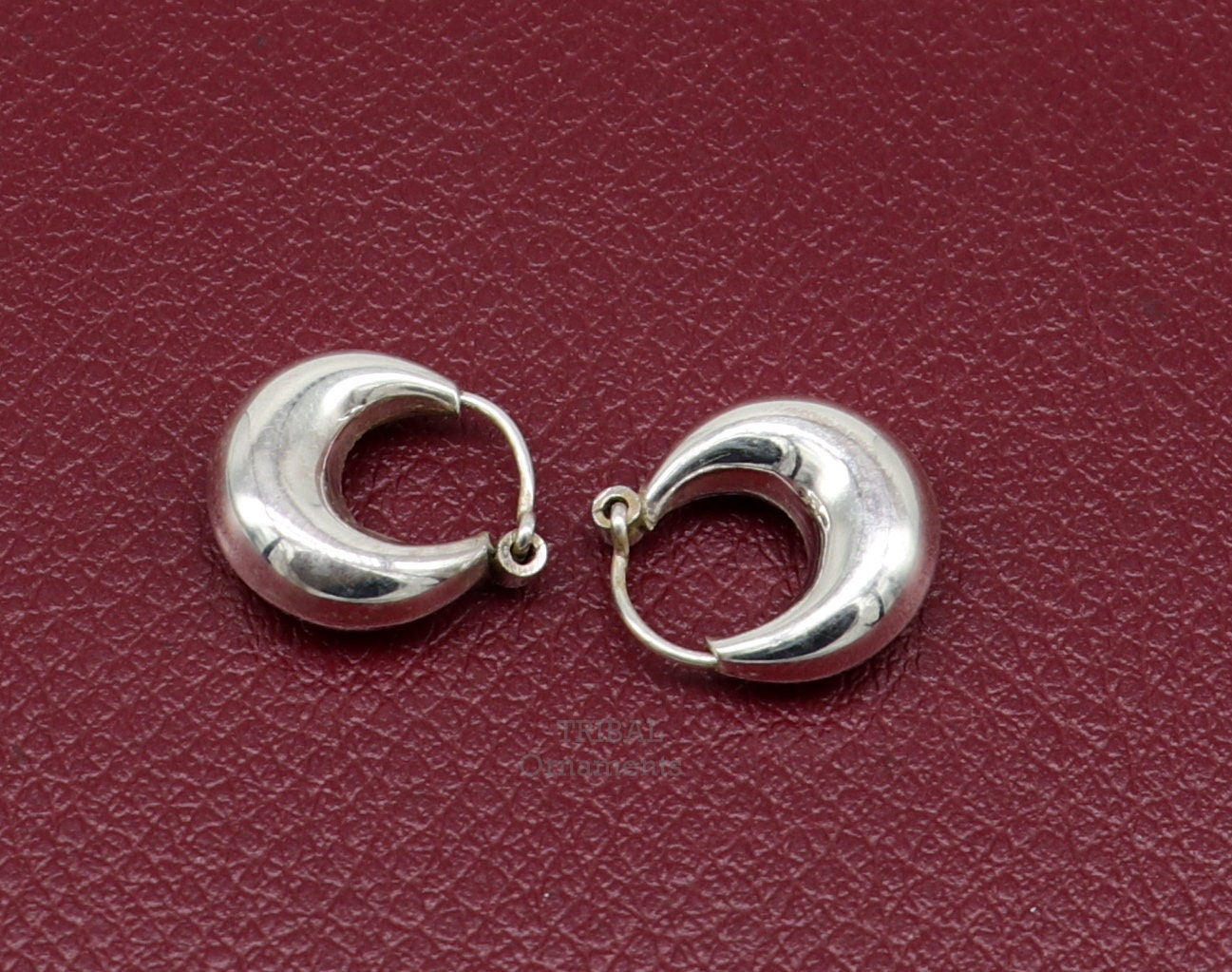 Vintage Design 925 sterling silver fabulous hoops earring, tribal kundal earring from Rajasthan India, best gifting unisex jewelry ear1246 - TRIBAL ORNAMENTS