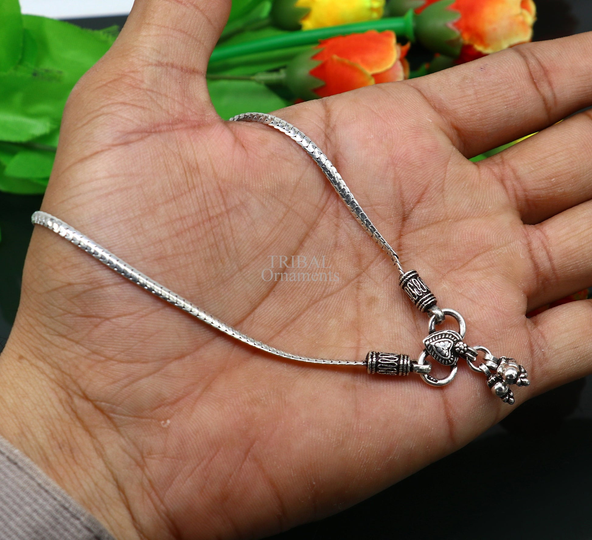 Handmade fabulous snake chain 925 sterling silver ankle bracelet, silver anklets, foot bracelet amazing belly dance jewelry gift her nank465 - TRIBAL ORNAMENTS