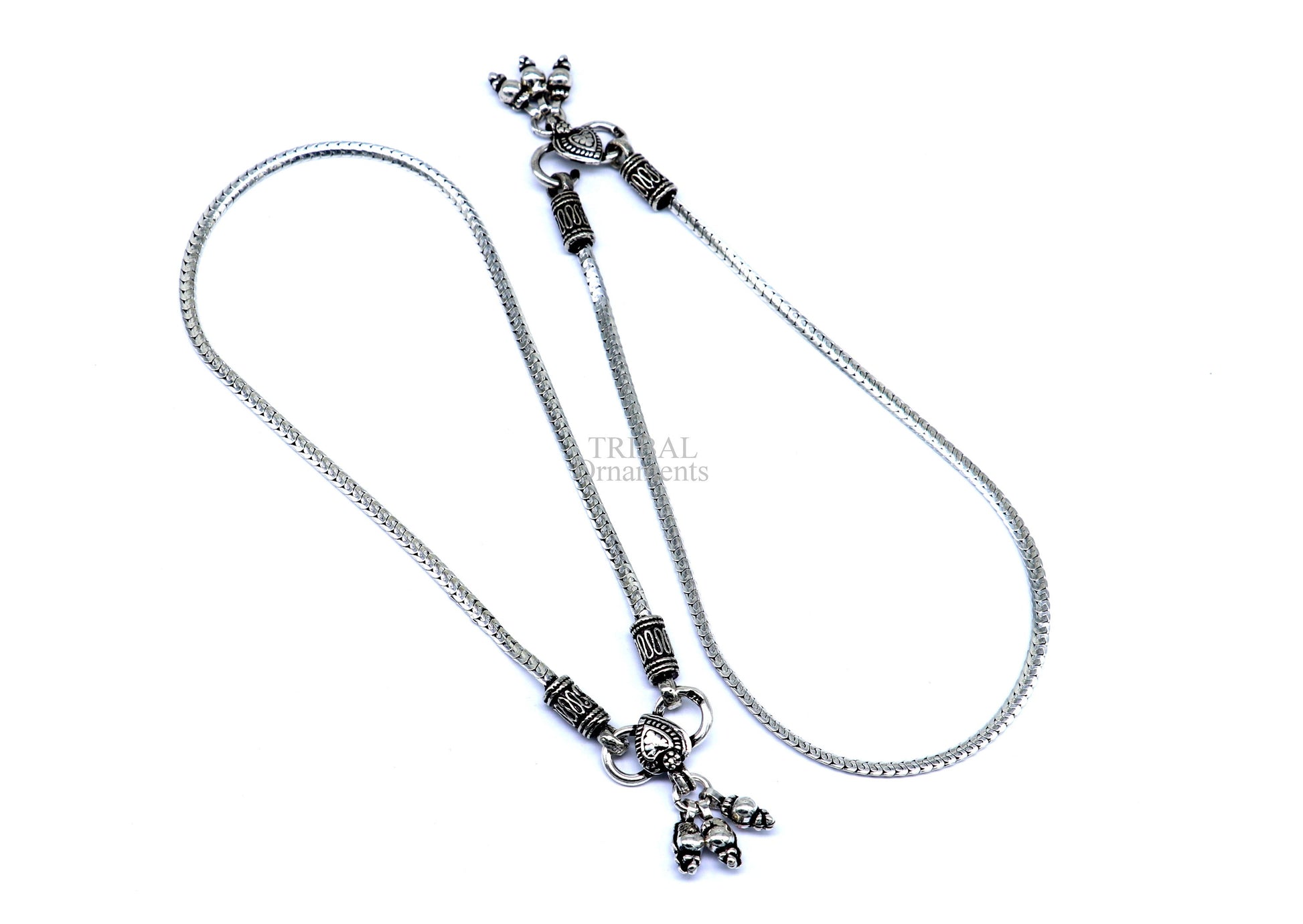 Handmade fabulous snake chain 925 sterling silver ankle bracelet, silver anklets, foot bracelet amazing belly dance jewelry gift her nank465 - TRIBAL ORNAMENTS