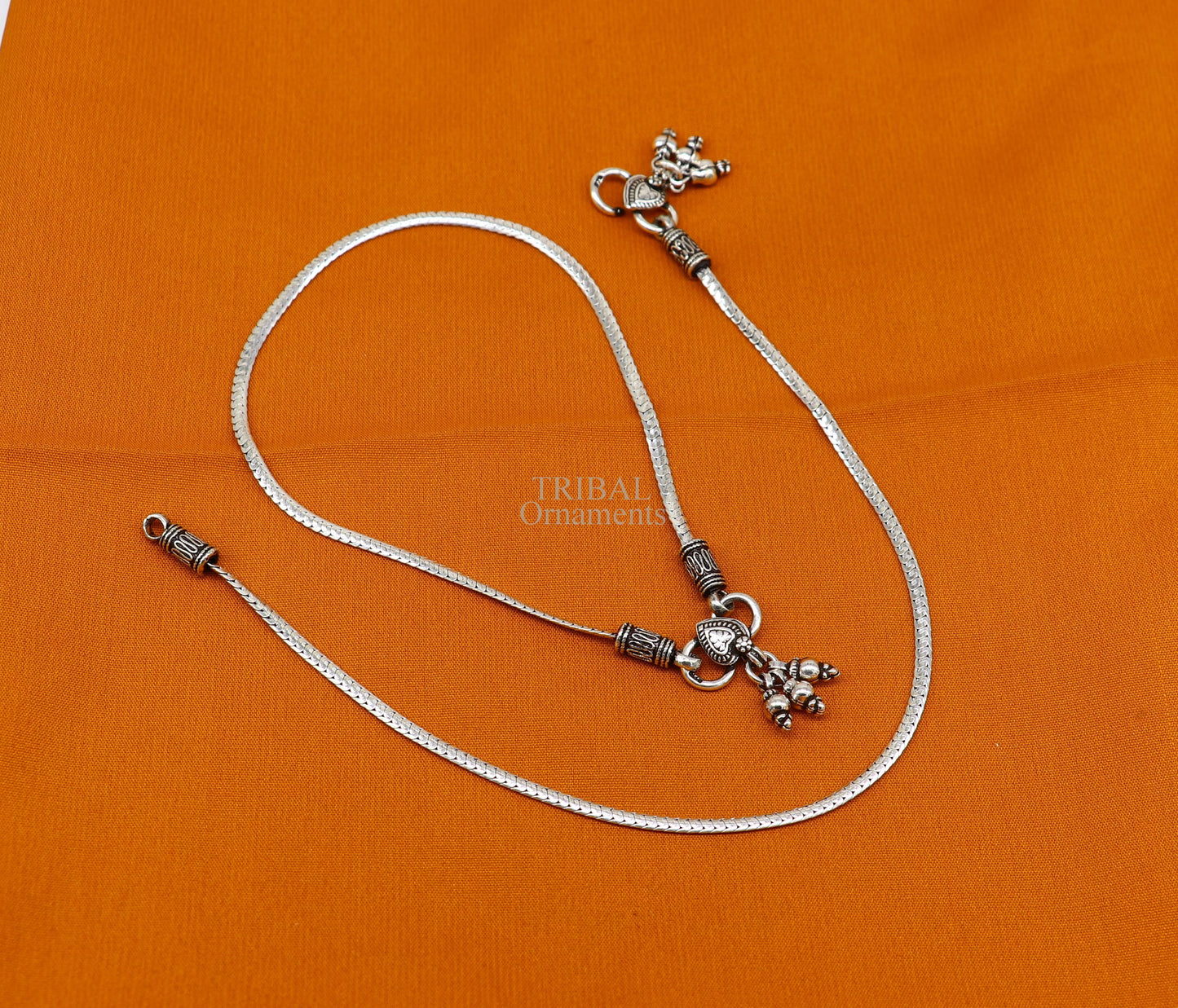 Handmade fabulous snake chain 925 sterling silver ankle bracelet, silver anklets, foot bracelet amazing belly dance jewelry gift her nank465 - TRIBAL ORNAMENTS