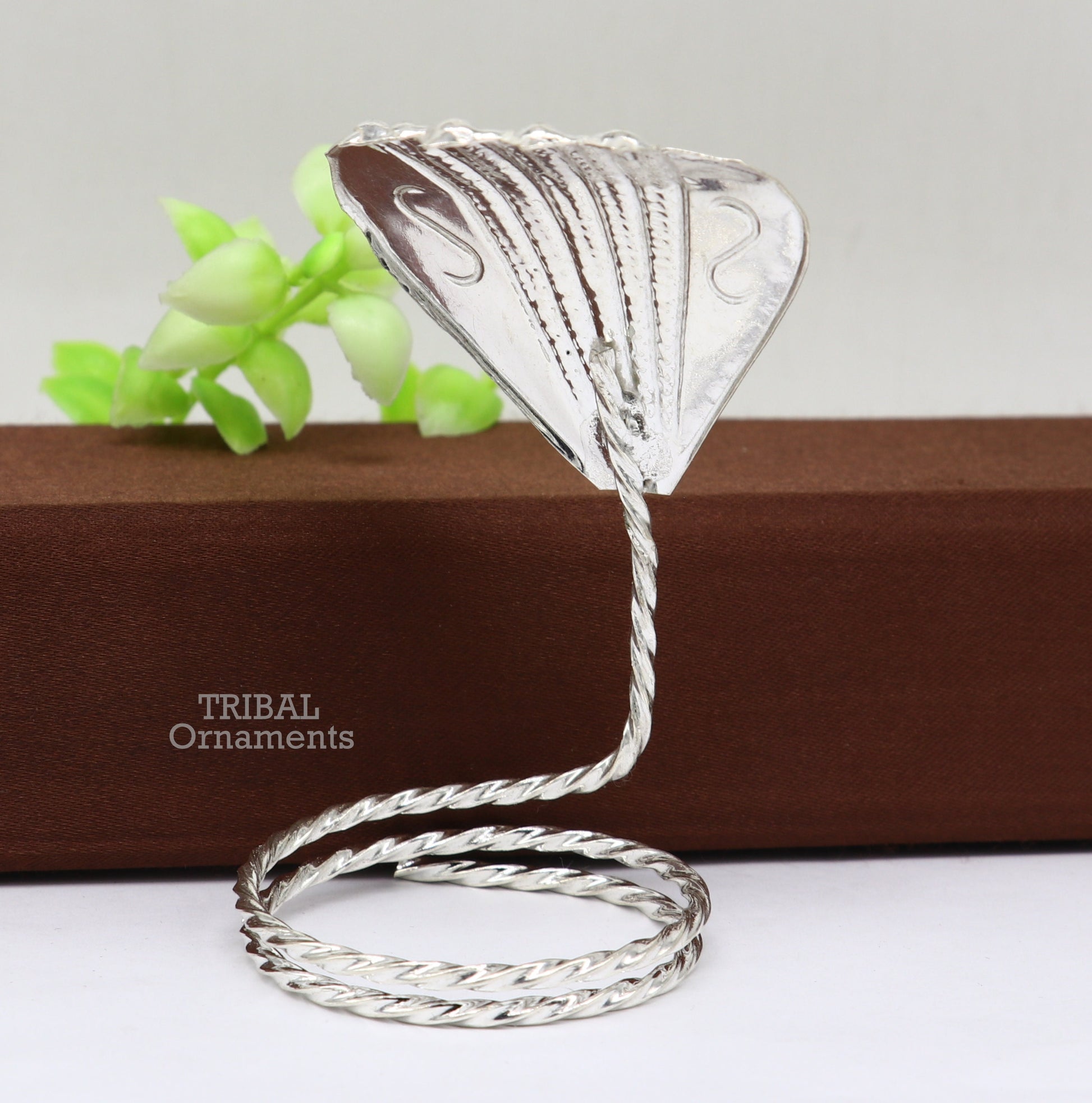 Solid silver handmade Divine Sheshnag mini panchmukhi snake or shiva snake for puja or worshipping, solid Diwali puja article su740 - TRIBAL ORNAMENTS