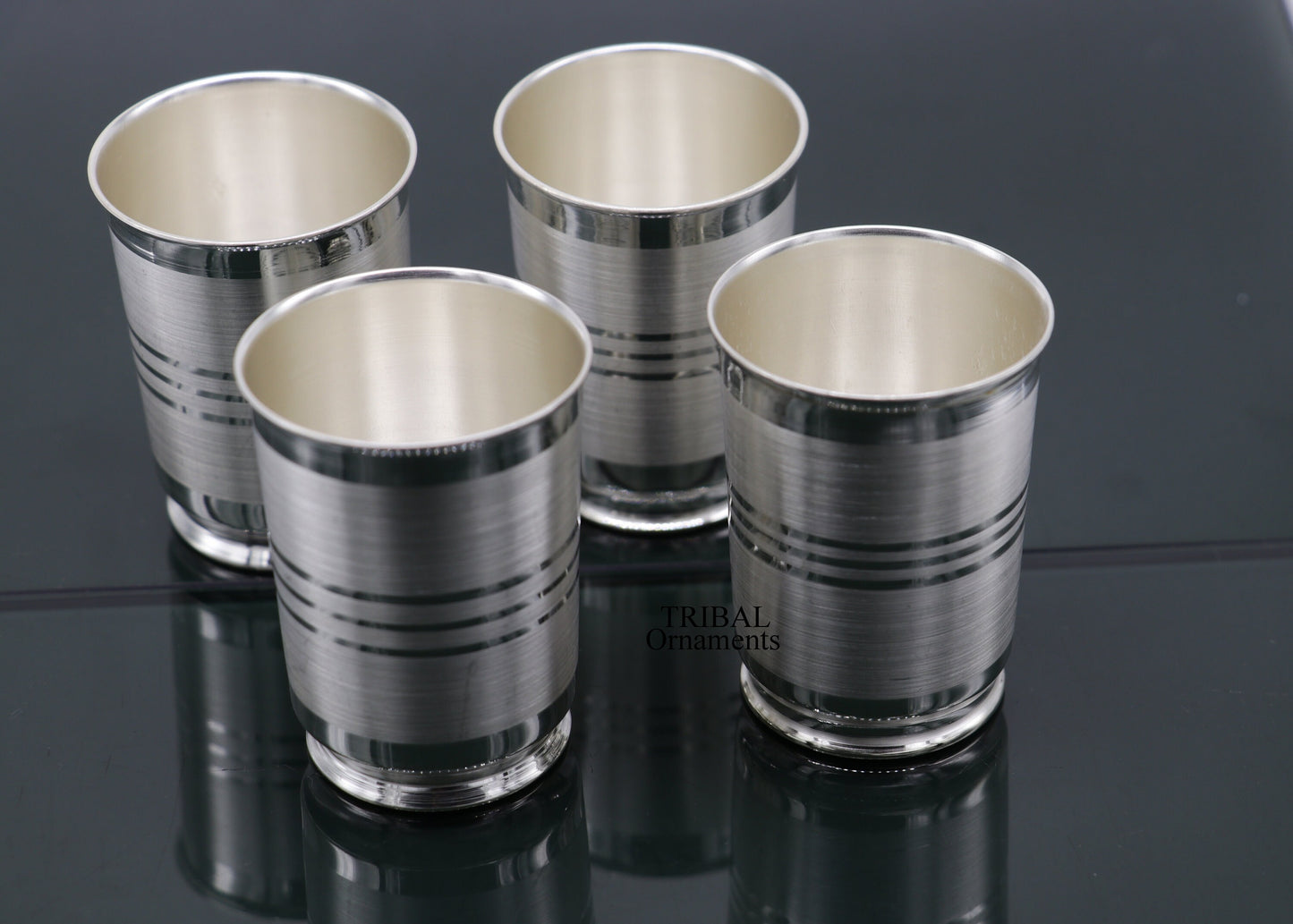 999 pure fine silver handmade water milk cup tumbler, all sizes silver tumbler, silver baby food dining flask, silver utensils gift sv262 - TRIBAL ORNAMENTS