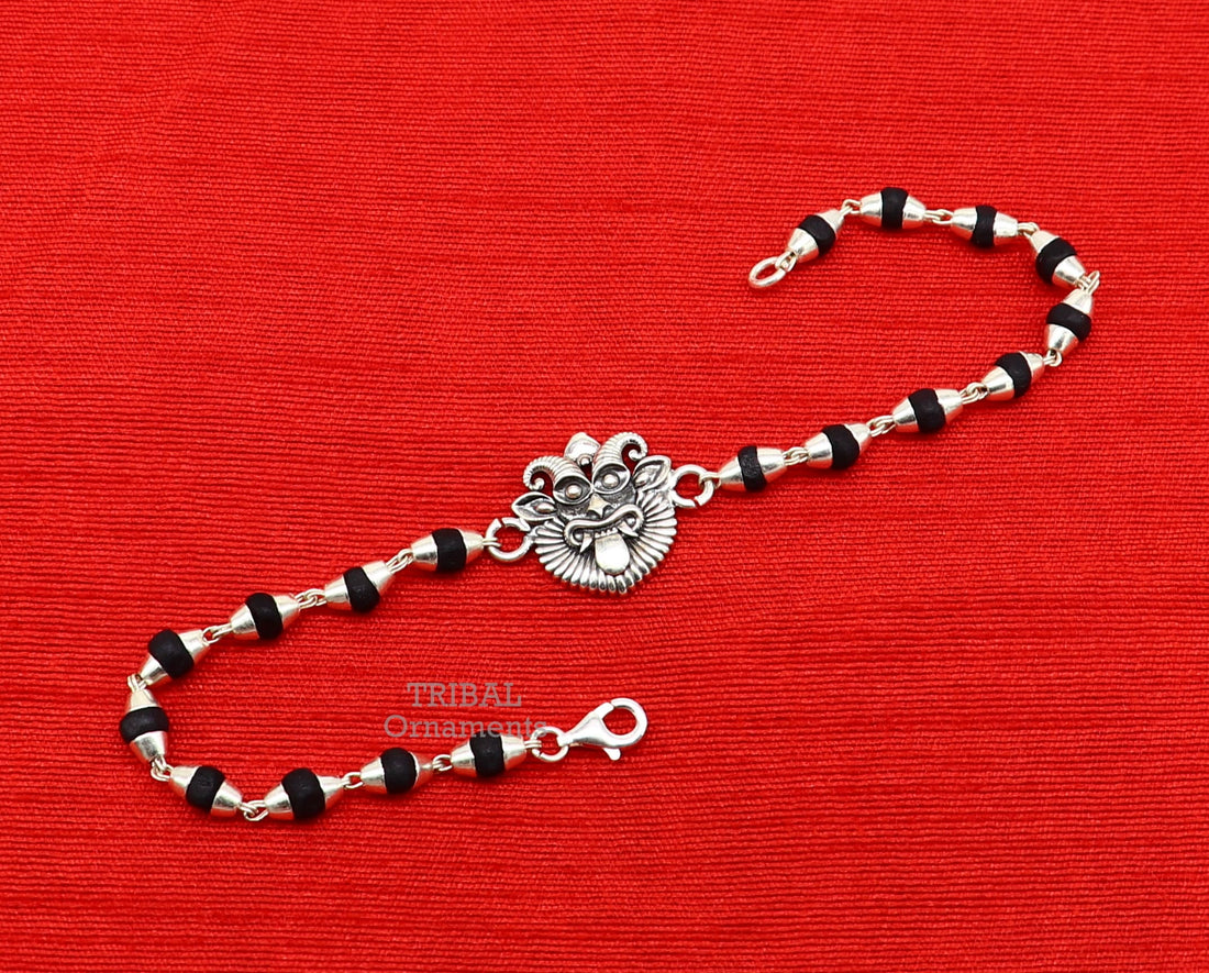 Divine holy basil rosary beaded 925 sterling silver handmade south india style Rakhi bracelet amazing bracelet daily use jewelry rk222 - TRIBAL ORNAMENTS