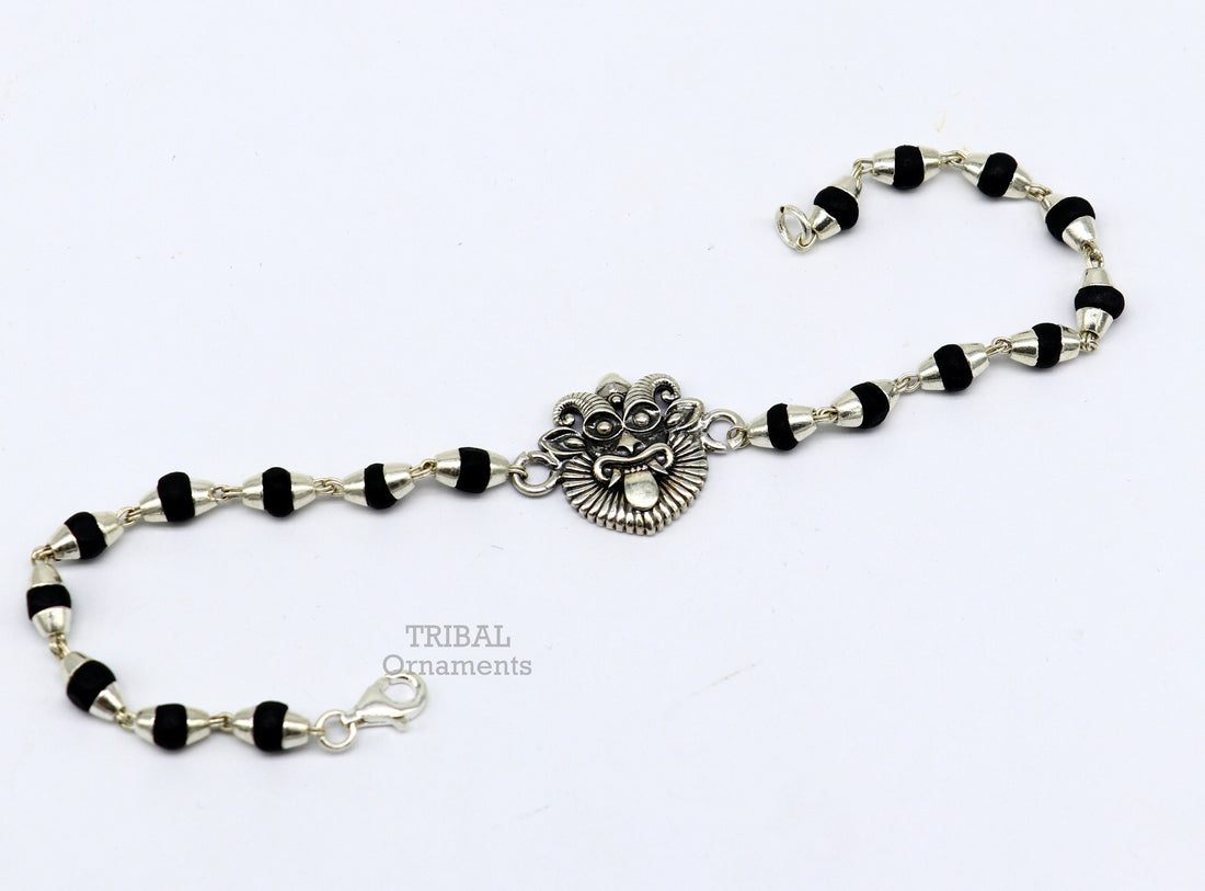 Divine holy basil rosary beaded 925 sterling silver handmade south india style Rakhi bracelet amazing bracelet daily use jewelry rk222 - TRIBAL ORNAMENTS