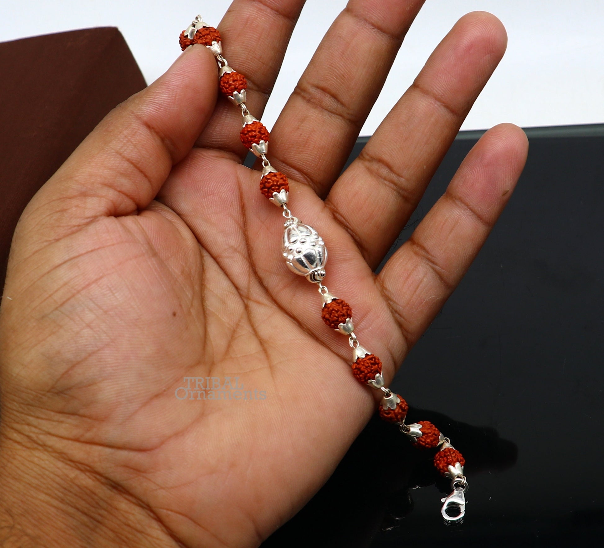 925 sterling silver handmade vintage style Rakhi bracelet amazing Rudraksha bracelet, use as daily use jewelry rk225 - TRIBAL ORNAMENTS