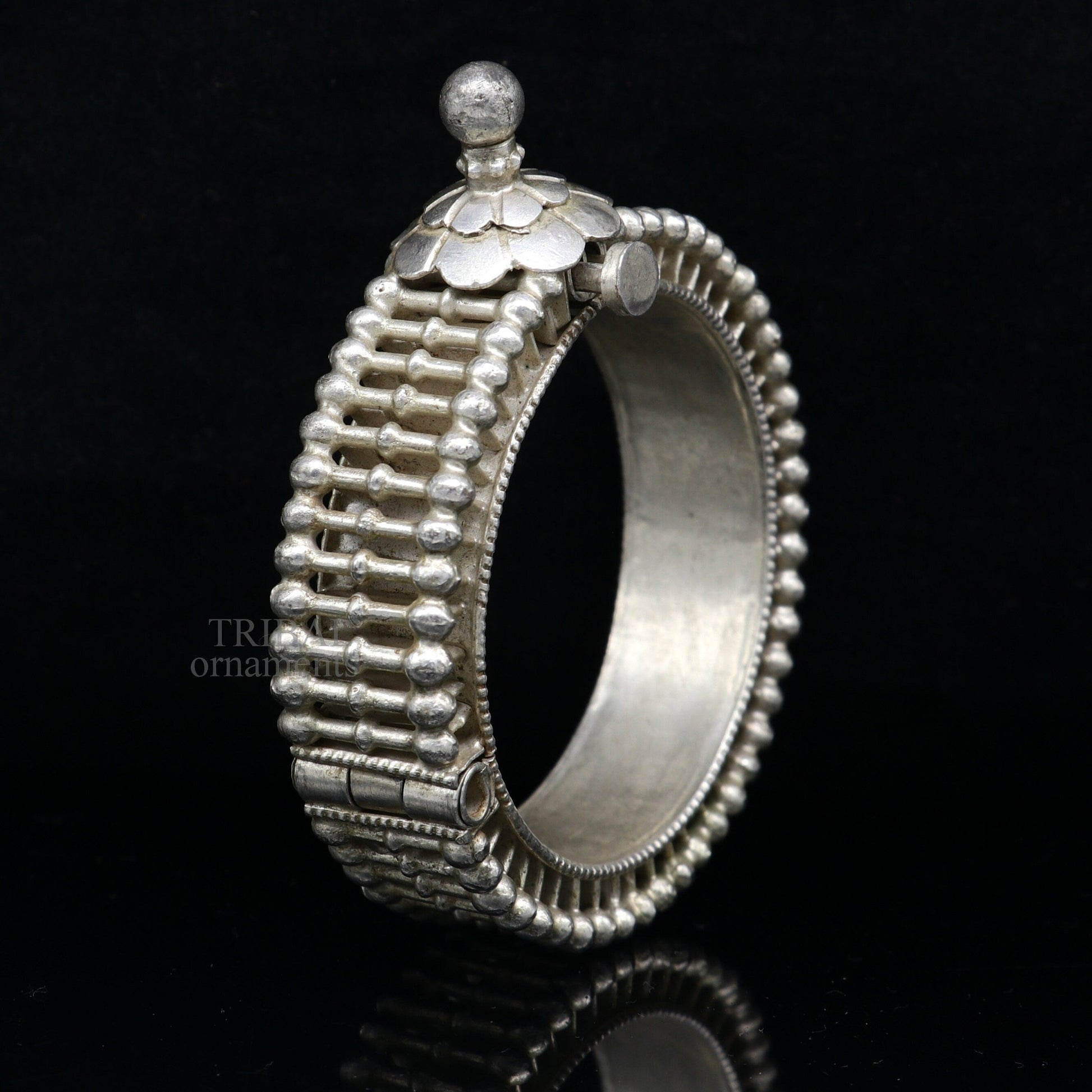 Amazing Vintage handmade original antique silver cuff bracelet , fabulous design tribal women's tribal ethnic jewelry Rajasthan India ocb21 - TRIBAL ORNAMENTS