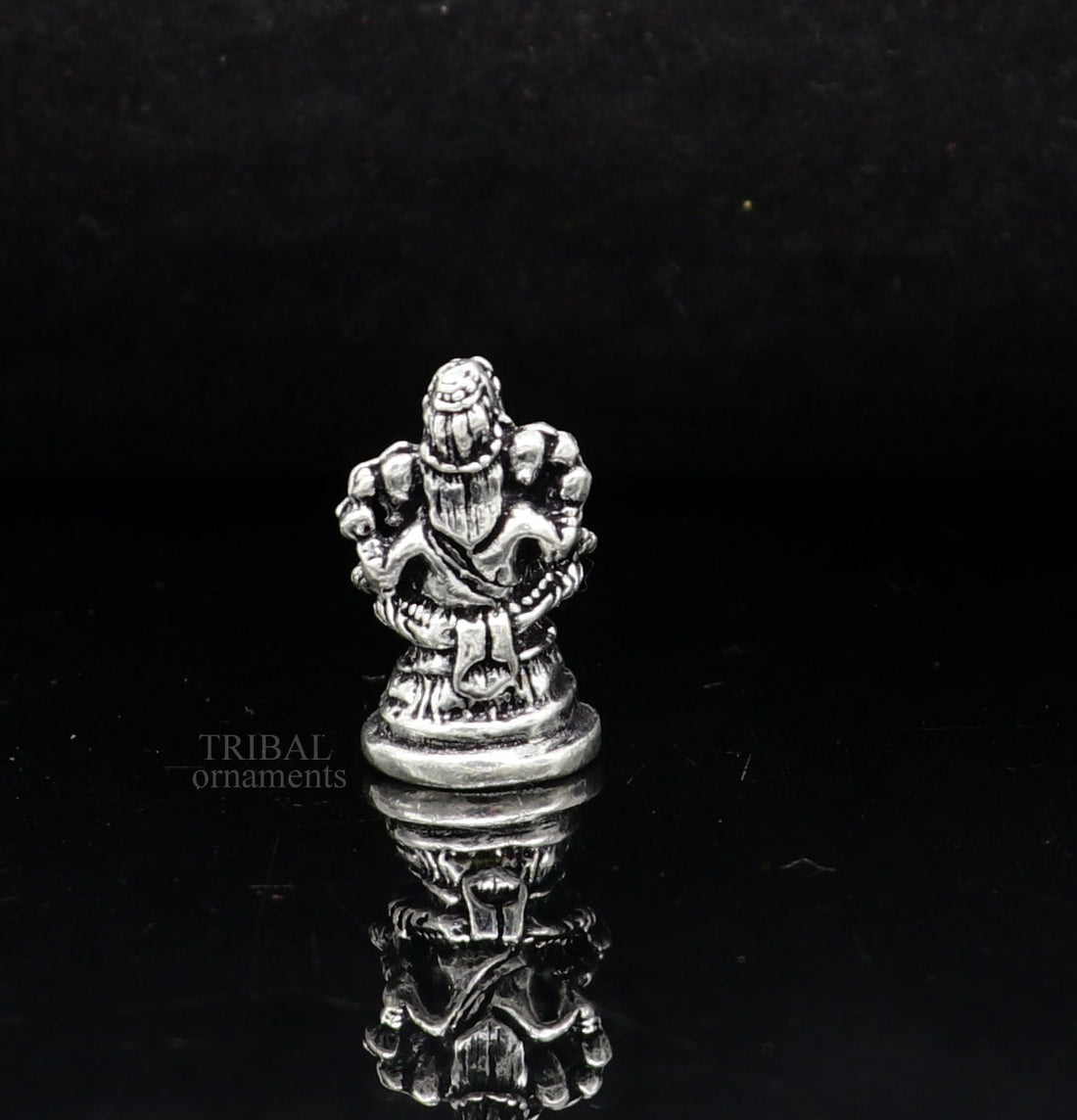 925 Sterling silver Divine lord idol Ganesha statue art, best puja figurine for home temple for wealth and prosperity gift art art520 - TRIBAL ORNAMENTS