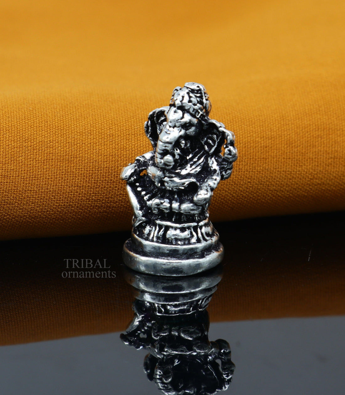 925 Sterling silver Divine lord idol Ganesha statue art, best puja figurine for home temple for wealth and prosperity gift art art520 - TRIBAL ORNAMENTS