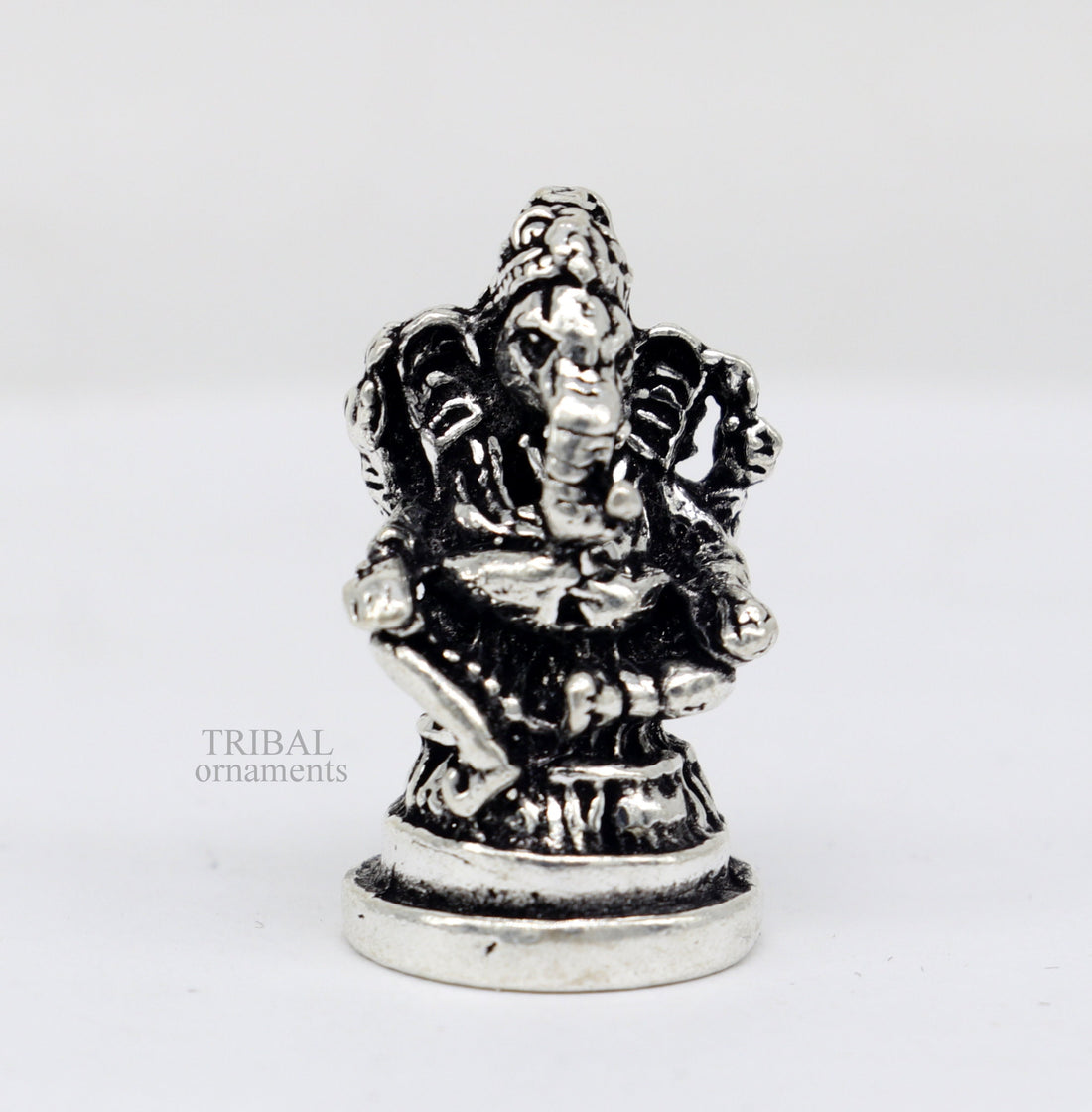 925 Sterling silver Divine lord idol Ganesha statue art, best puja figurine for home temple for wealth and prosperity gift art art520 - TRIBAL ORNAMENTS