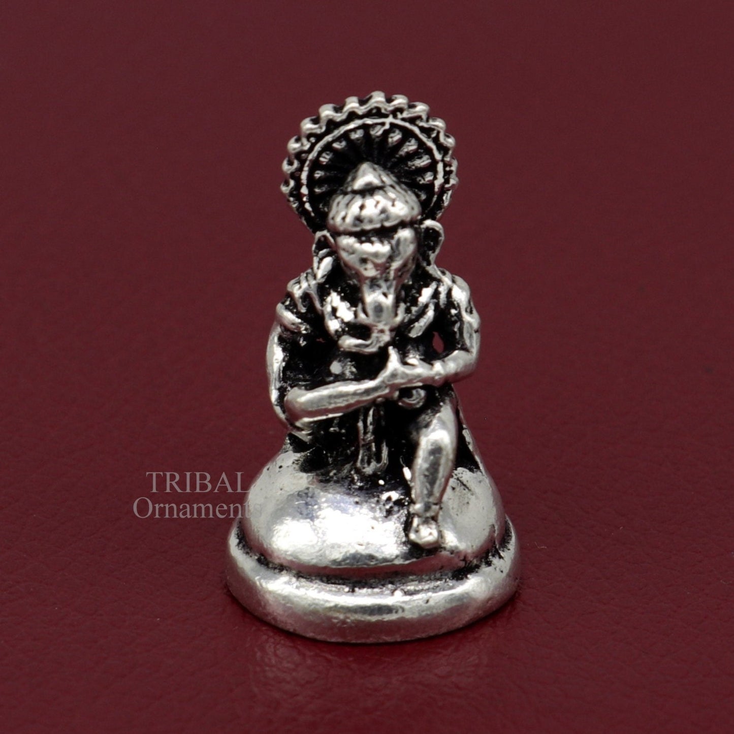 925 Sterling silver Divine lord idol Ganesha statue art, best puja figurine for home temple for wealth and prosperity gift art art523 - TRIBAL ORNAMENTS