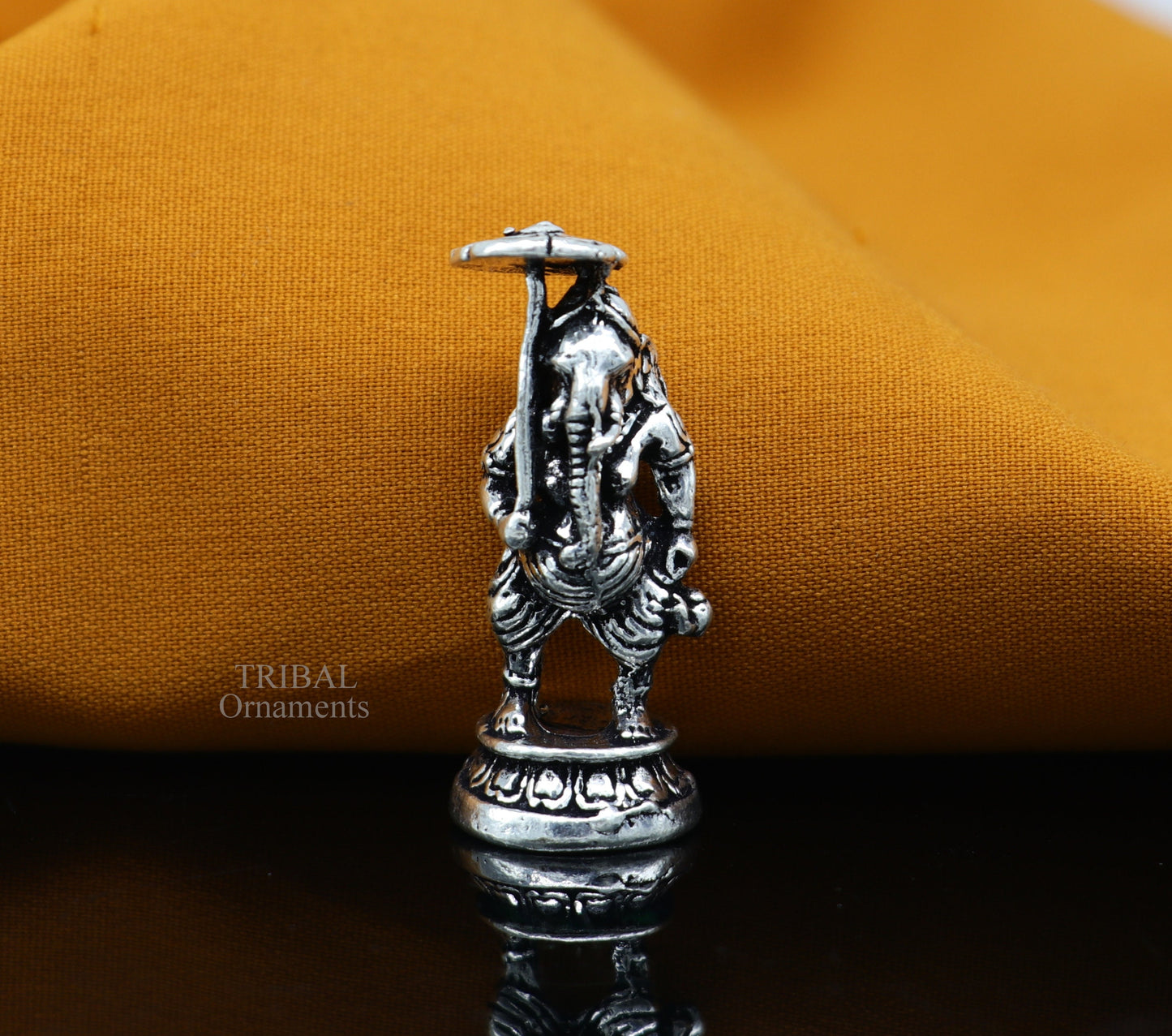 925 Sterling silver Divine lord Ganesha standing statue art, best puja figurine for home temple for wealth and prosperity gift art art526 - TRIBAL ORNAMENTS