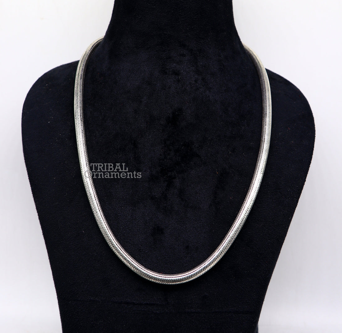 6 mm solid 925 sterling silver handmade snake chain necklace chain, oxidized silver trendy chain ch159 - TRIBAL ORNAMENTS