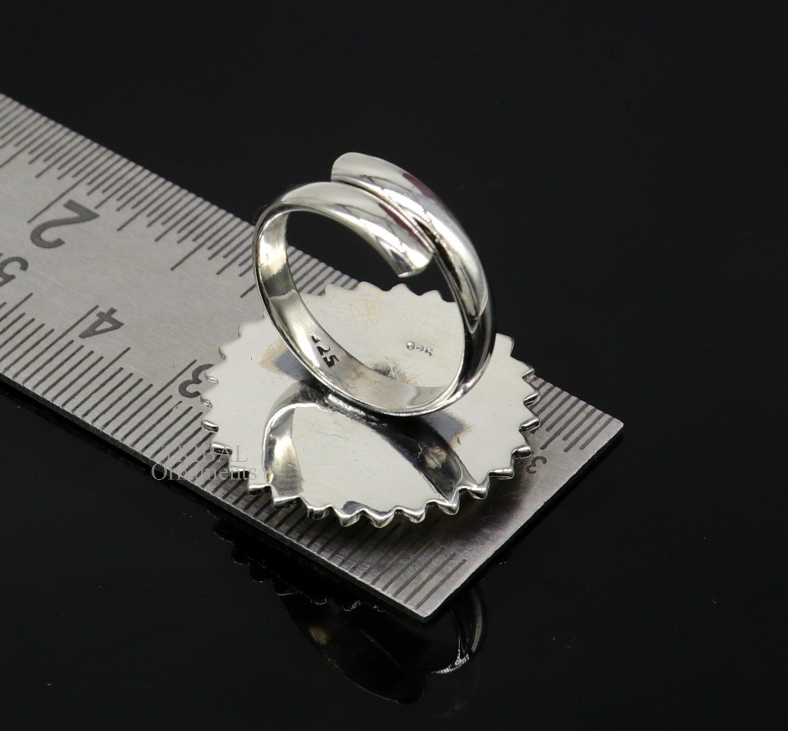 925 sterling silver adjustable ring band with fabulous flower painting ring unisex India jewelry ring520 - TRIBAL ORNAMENTS