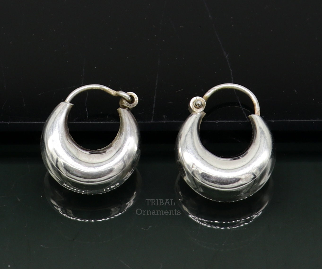 925 Silver Earrings Ethnic Tribal Old Silver Long top Dagngle Earrings From Rajasthan India 551-17