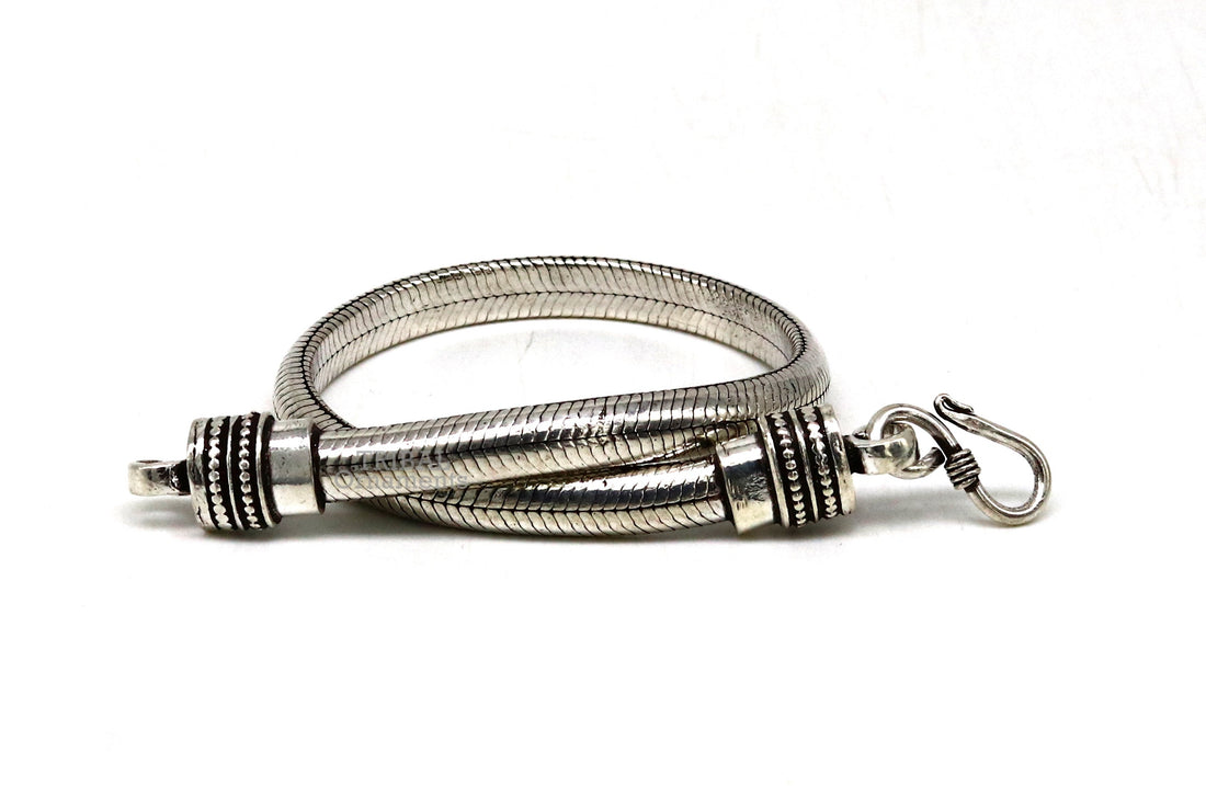 5mm 925 sterling silver handmade snake chain bracelet D shape Customized bracelet half round snake chain bracelet unisex sbr372 - TRIBAL ORNAMENTS
