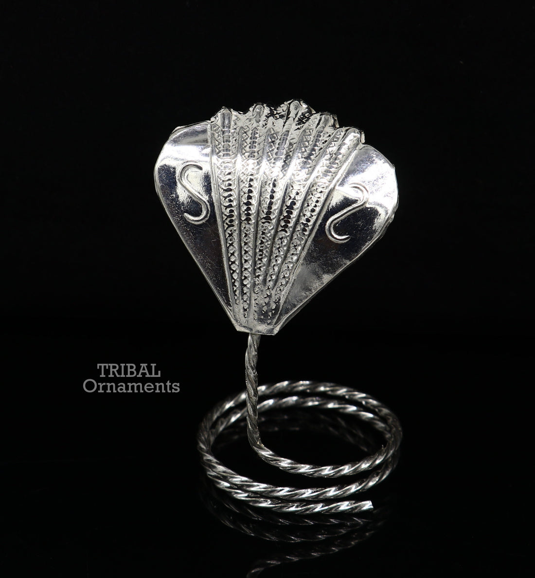 Solid silver handmade Divine Sheshnag mini panchmukhi snake or shiva snake for puja or worshipping, solid Diwali puja article su740 - TRIBAL ORNAMENTS