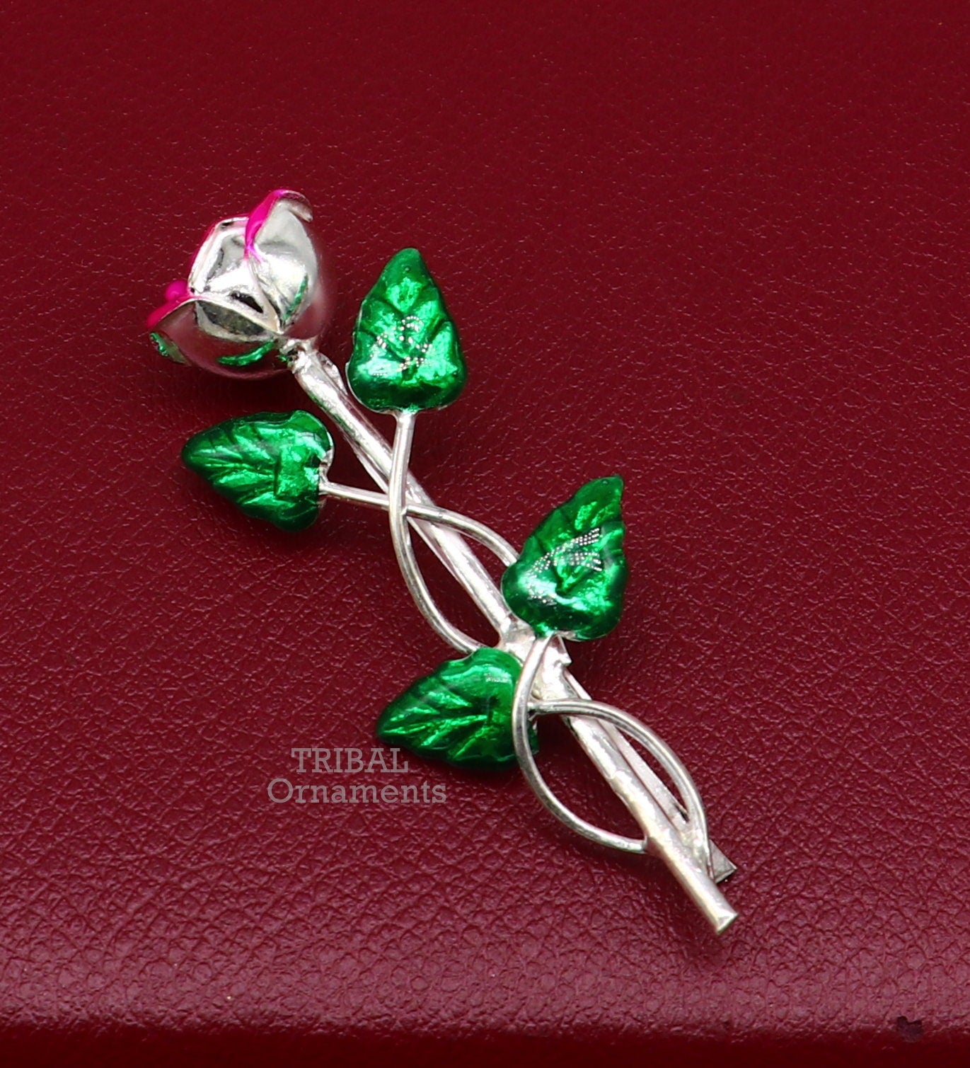 925 sterling silver handmade rose flower design men's brooch for shirt or suit blazer suit amazing wedding party jewelry for men's su746 - TRIBAL ORNAMENTS
