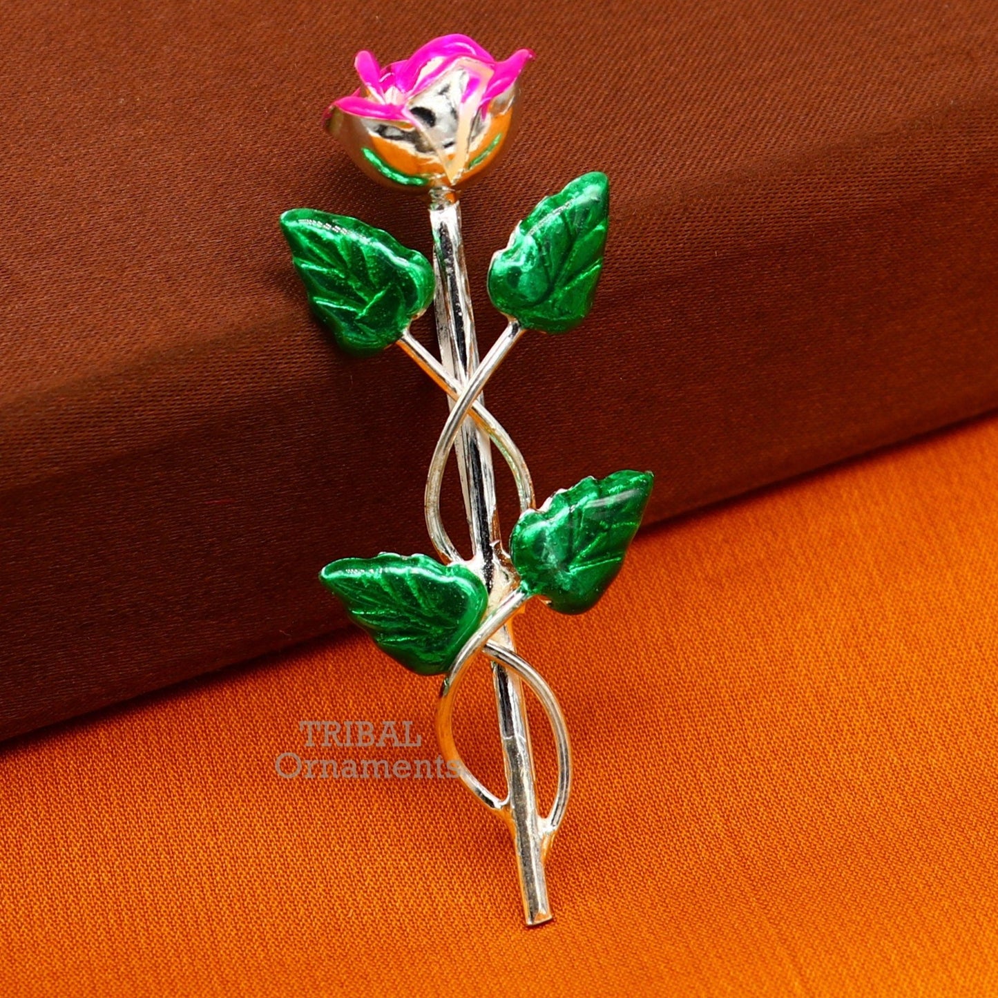 925 sterling silver handmade rose flower design men's brooch for shirt or suit blazer suit amazing wedding party jewelry for men's su746 - TRIBAL ORNAMENTS