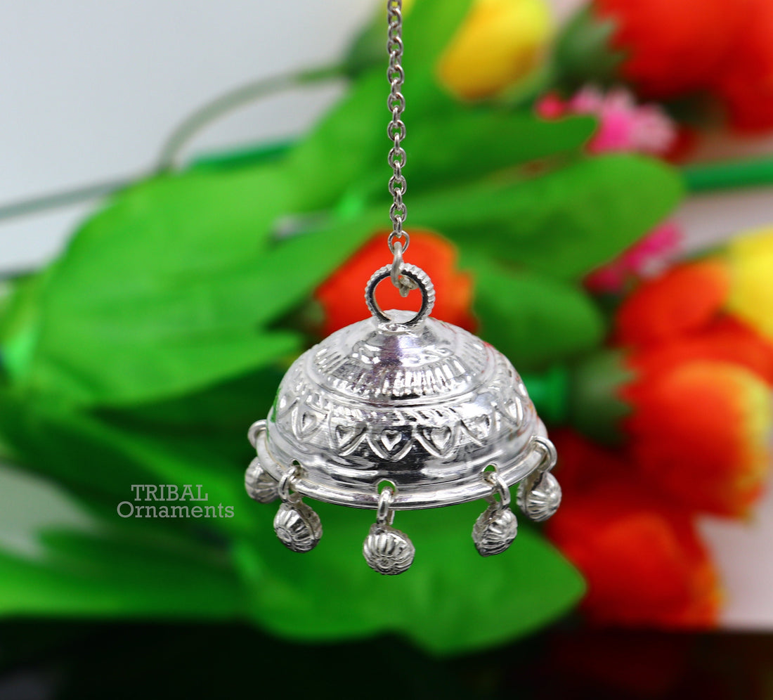 Handmade Sterling Silver chhatar/ chhatra, silver umbrella god temple art, Gorgeous  hand craved Solid silver temple article utensils su751 - TRIBAL ORNAMENTS