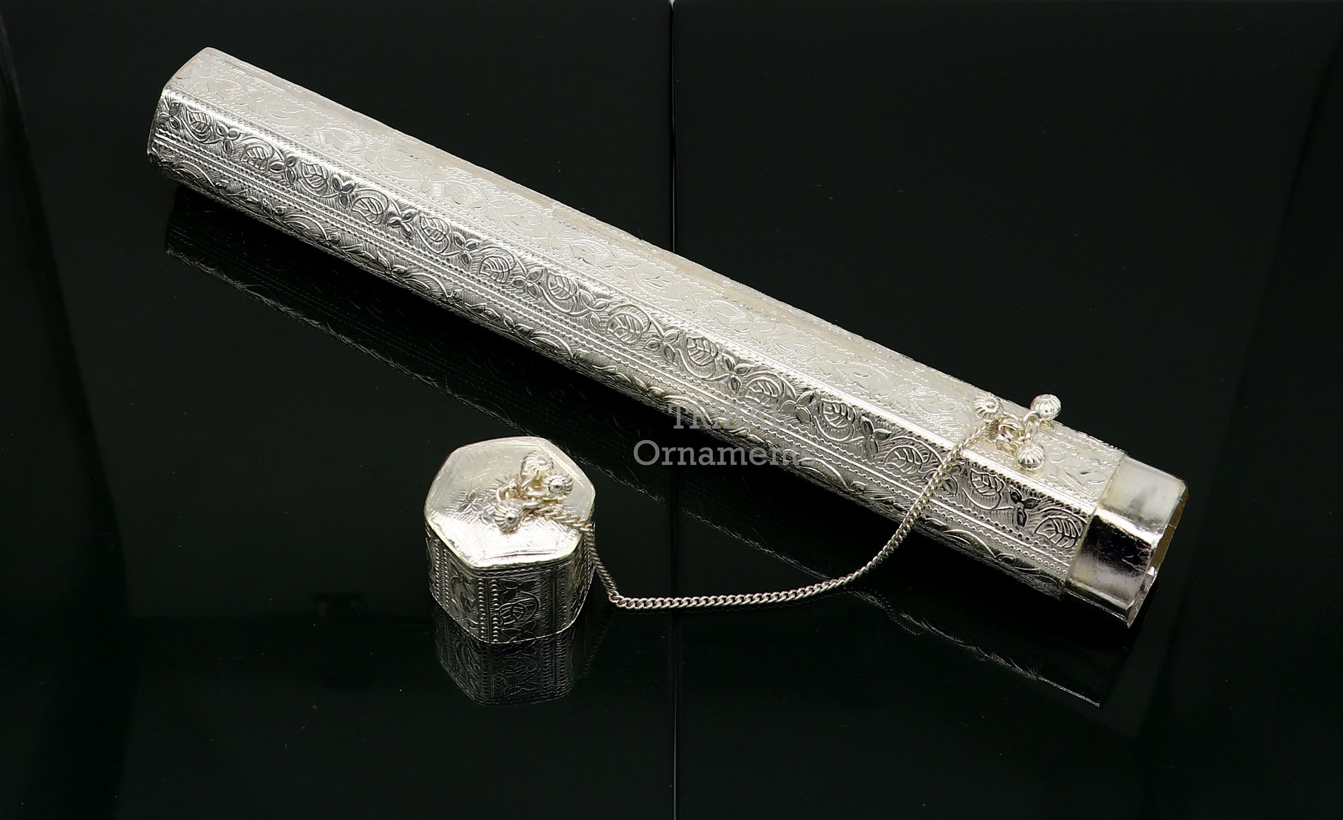 10" Vintage design handmade solid silver incense sticks box holder, Agarbatti  box trinket box fabulous royal puja temple article su758 - TRIBAL ORNAMENTS