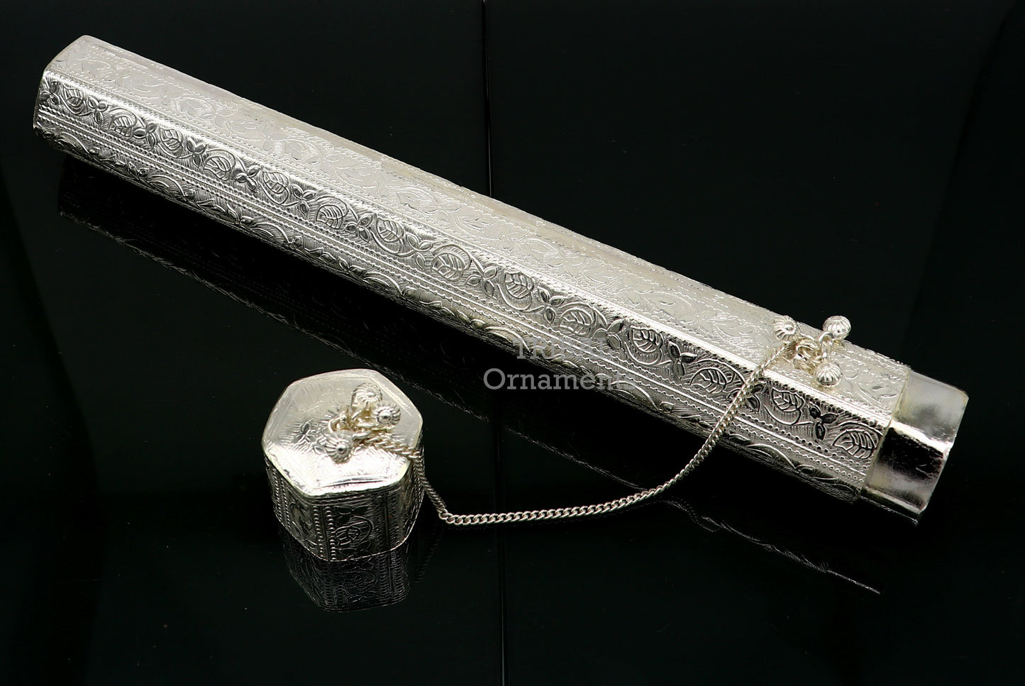 10" Vintage design handmade solid silver incense sticks box holder, Agarbatti  box trinket box fabulous royal puja temple article su758 - TRIBAL ORNAMENTS