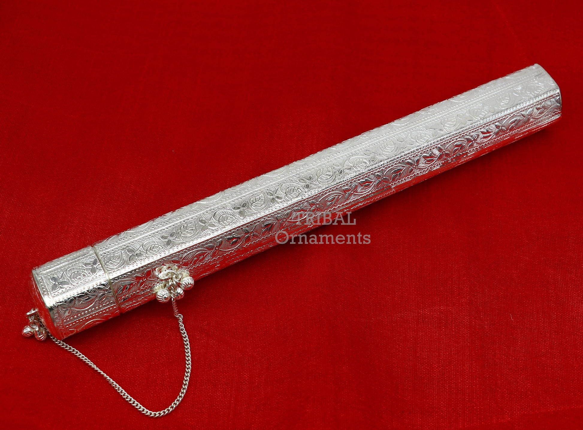 10" Vintage design handmade solid silver incense sticks box holder, Agarbatti  box trinket box fabulous royal puja temple article su758 - TRIBAL ORNAMENTS