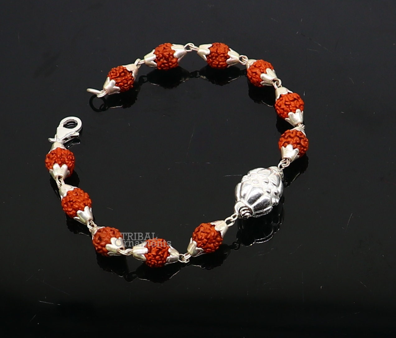 925 sterling silver handmade vintage style Rakhi bracelet amazing Rudraksha bracelet, use as daily use jewelry rk225 - TRIBAL ORNAMENTS