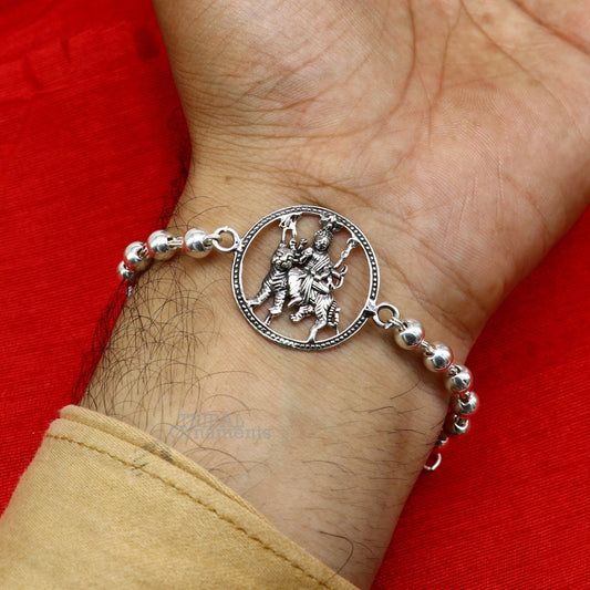 925 Sterling silver divine Durga,bhawani mataji Rakhi bracelet best gift Tulsi beaded goddess Rakhi for brother's for special gifing rk233 - TRIBAL ORNAMENTS