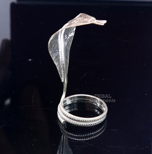 Solid sterling silver handmade fabulous vintage antique mini snake or shiva snake Staute puja, worshipping, solid Diwali puja article su786 - TRIBAL ORNAMENTS