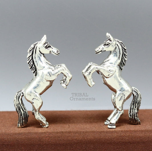 Amazing stylish unicorn horse small statue handmade sterling silver article from india art536 - TRIBAL ORNAMENTS