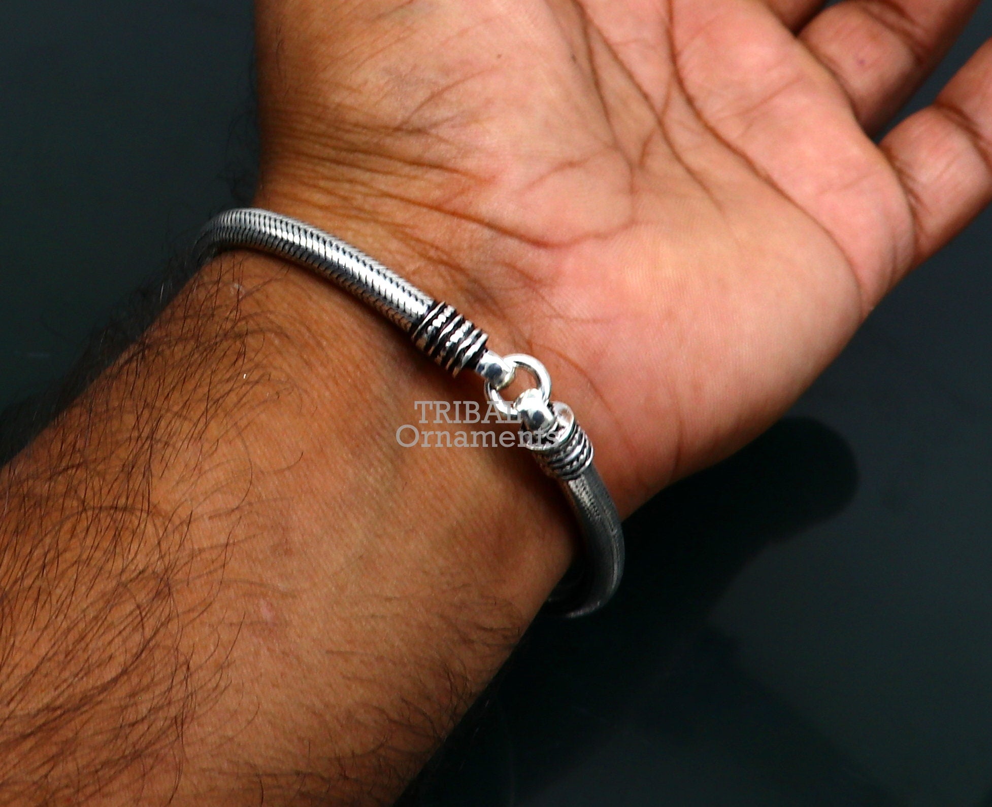 Silver Meander Key Bracelet For Boys And Adults - Silver Palace