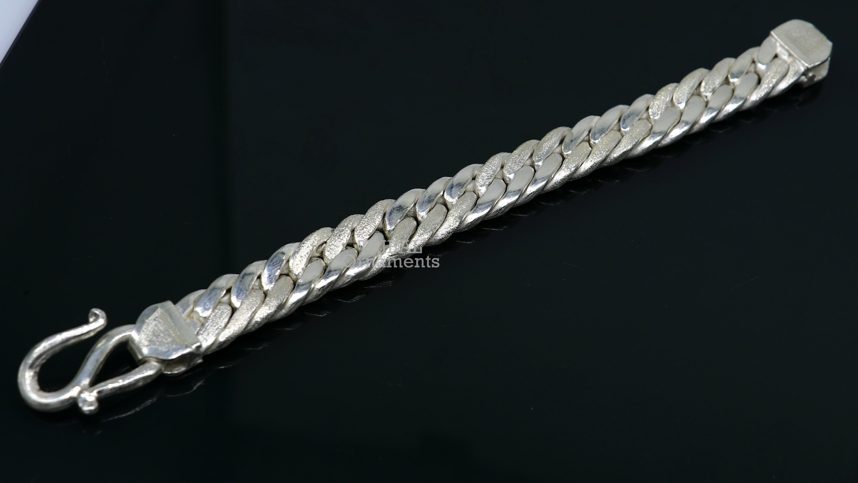 8 solid long Vintage antique cuban link chain 925 sterling silver bracelet  excellent unisex gifting custom made jewelry from india sbr151  TRIBAL  ORNAMENTS