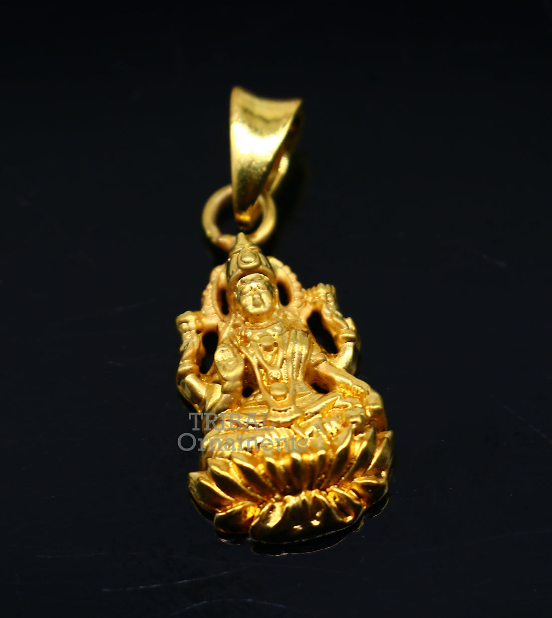 925 sterling silver customized gold polished stylish Goddess Laxmi Pendant, amazing design stunning pendant unisex gifting jewelry nsp466 - TRIBAL ORNAMENTS