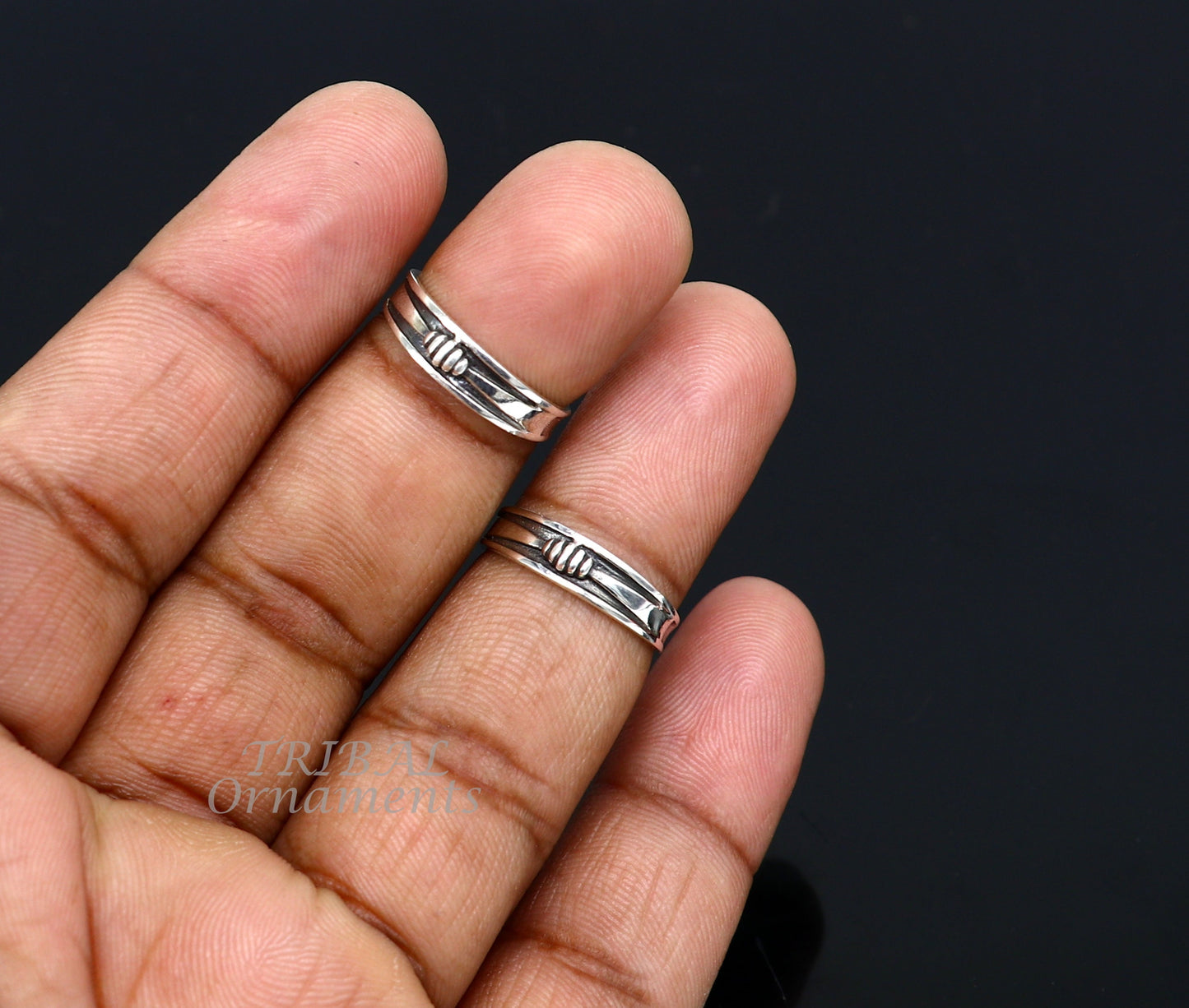 92.5 sterling silver handmade stunning vintage design Adjustable toe ring ethnic tribal belly dance jewelry india YTR01 - TRIBAL ORNAMENTS