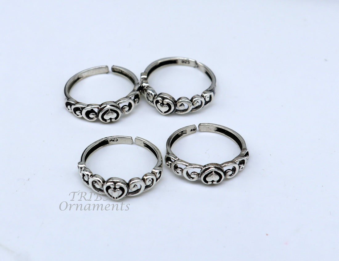 92.5 sterling silver handmade stunning vintage design Adjustable toe ring ethnic tribal belly dance jewelry india YTR02 - TRIBAL ORNAMENTS