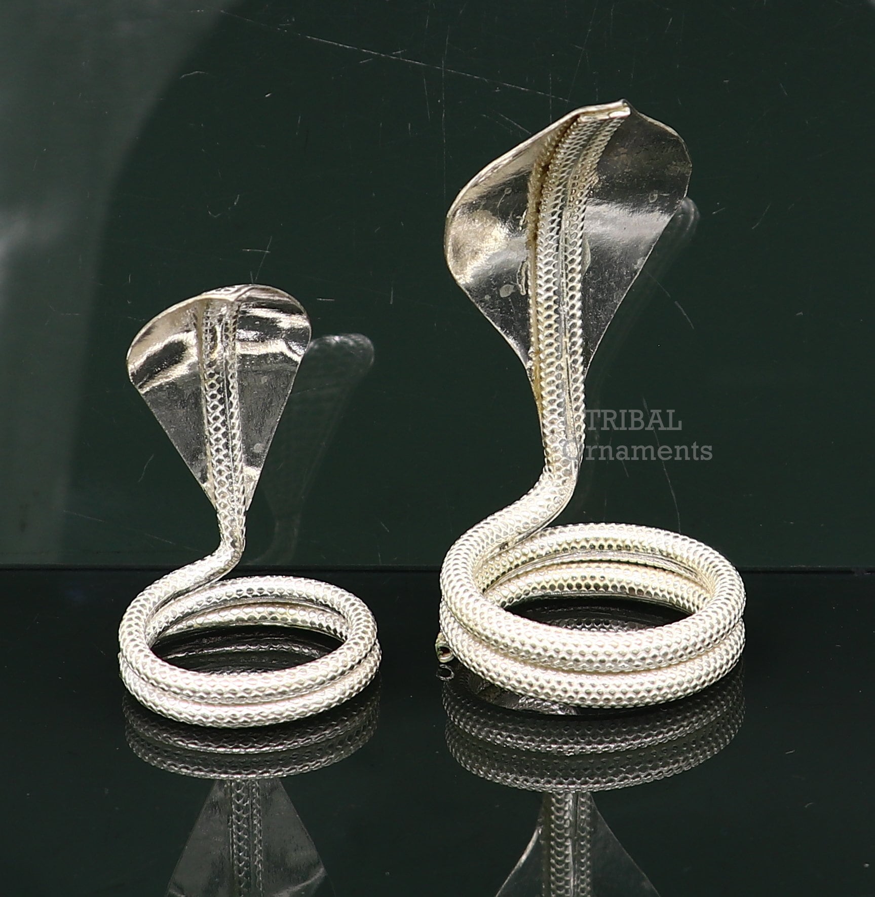 Handmade sterling silver fabulous vintage antique mini snake or shiva snake for puja or worshipping, solid nag nagin puja article su756 - TRIBAL ORNAMENTS