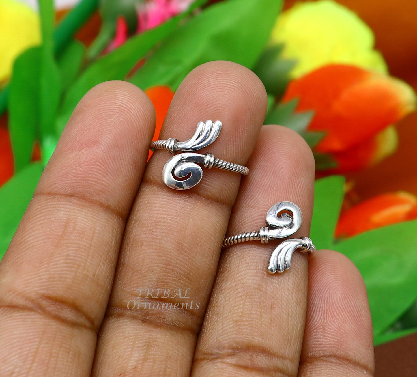 925 sterling silver uniquely handcrafted unique style antique look toe rings. best brides wedding jewelry ethnic  tribal jewelry ytr18 - TRIBAL ORNAMENTS