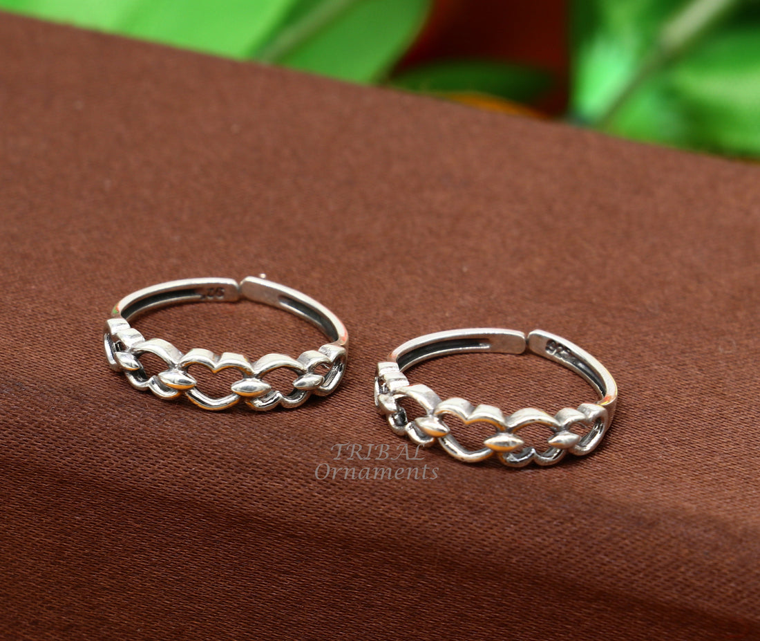 925 sterling silver handcrafted unique design vintage ethnic design brides toe ring for girl's women's ytr26 - TRIBAL ORNAMENTS