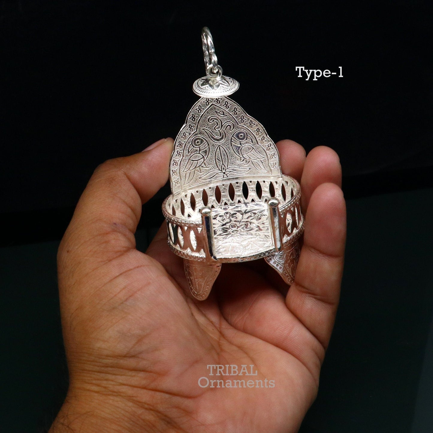 925 sterling silver solid Singhasan, singhasan idol god throne, god statue's stand chair, temple puja article best collectible gift su796 - TRIBAL ORNAMENTS