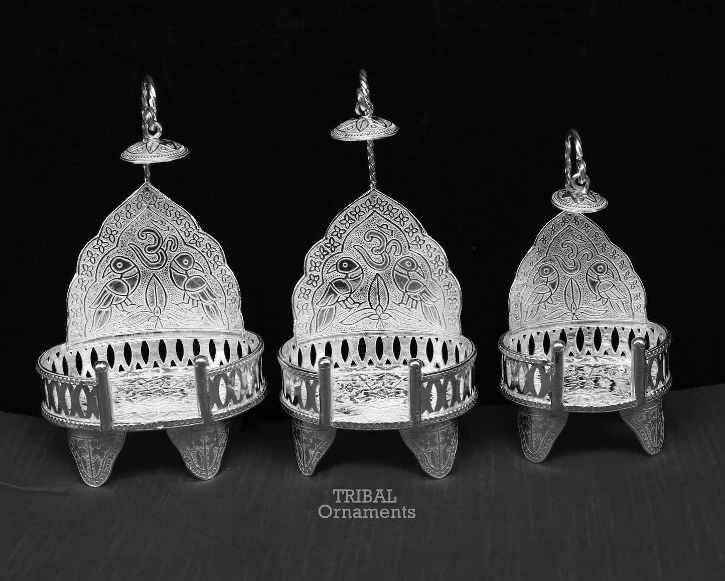 925 sterling silver solid Singhasan, singhasan idol god throne, god statue's stand chair, temple puja article best collectible gift su796 - TRIBAL ORNAMENTS