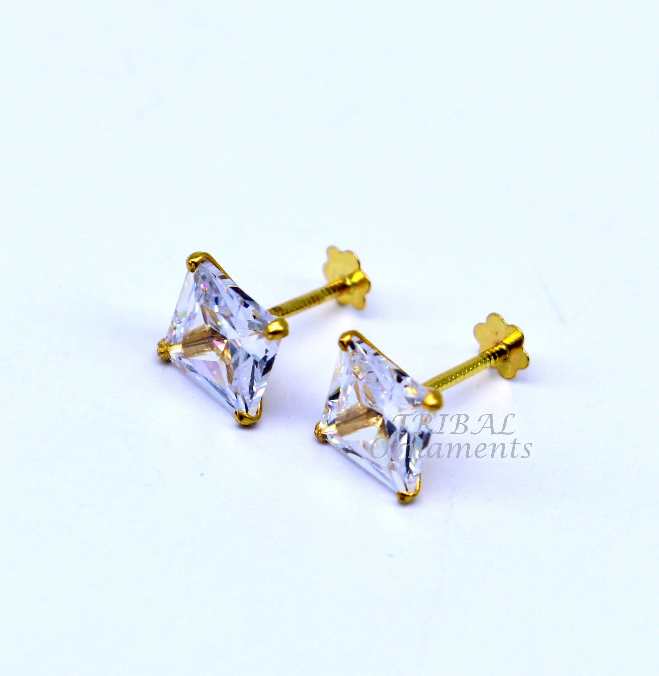 GLEAMIRE 14K Gold 0.5ct Natural Single Diamond VS Designer Small Stud  Earrings | eBay