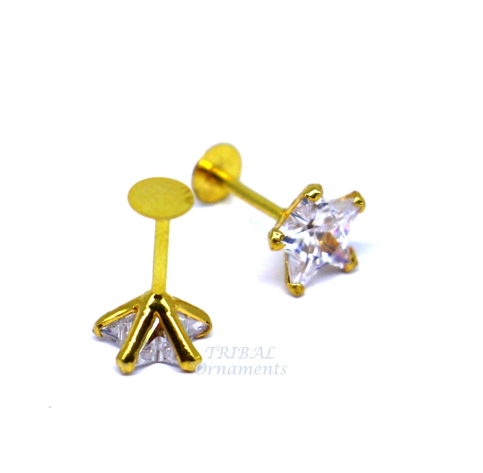 Buy Minimalist Star Shaped Stud Earrings Large Size Online in India - Etsy