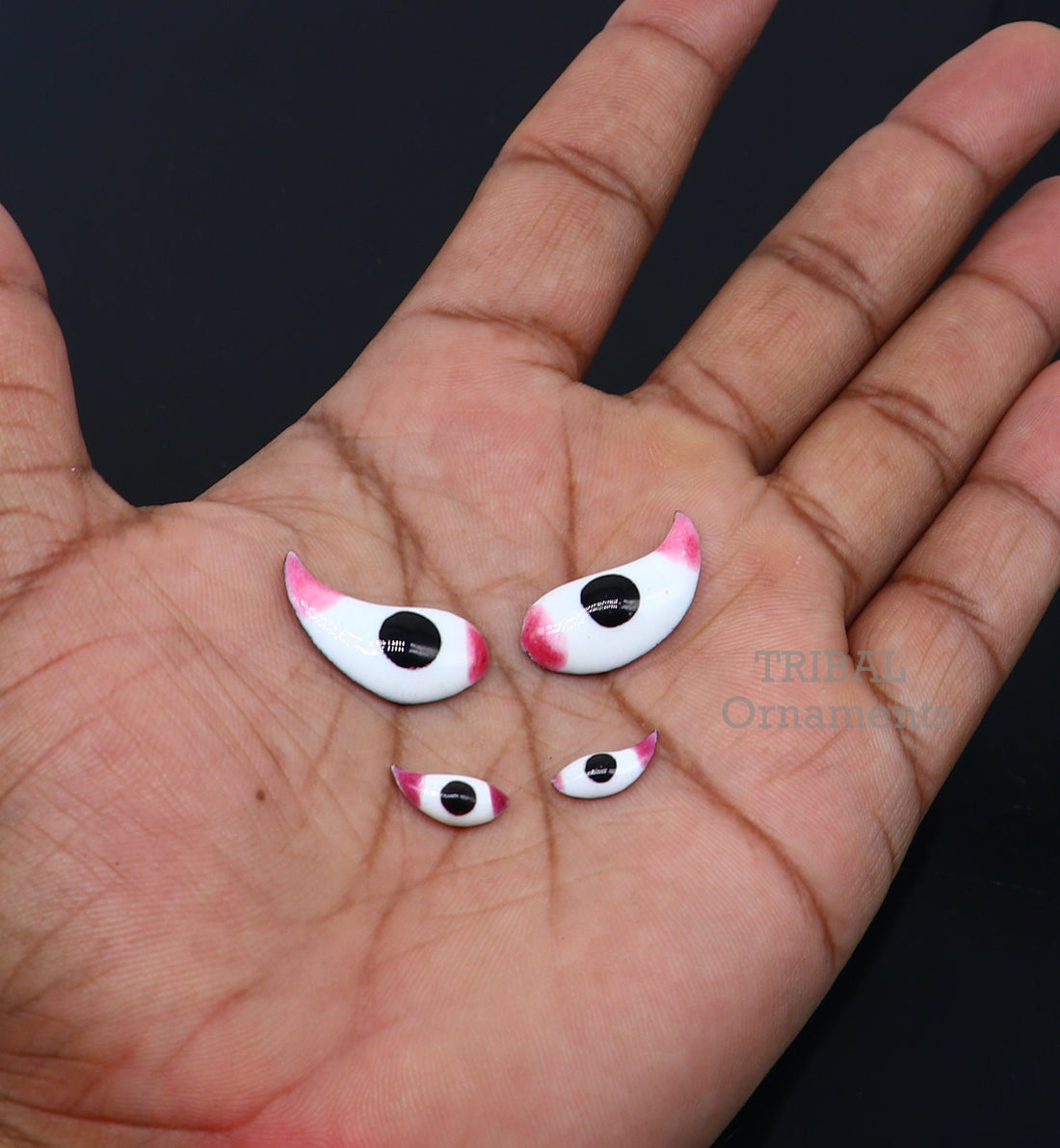 925 sterling silver plated, copper handmade goddess eyes for statues or sculpture, best eyes for idol statues, deities sculptures su797 - TRIBAL ORNAMENTS