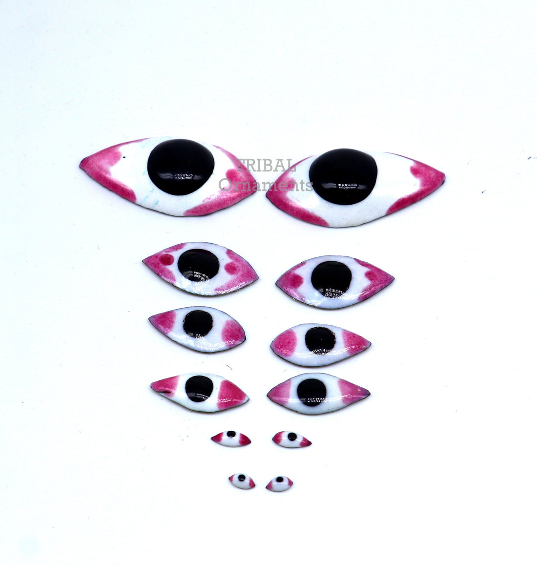 925 sterling silver handmade eyes for statues or sculpture, best krishna eyes for idol statues, deities sculptures, temple articles su799 - TRIBAL ORNAMENTS