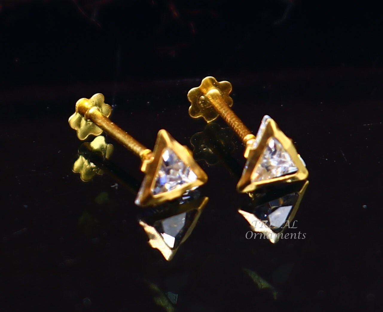 Buy Diamond Earrings for Baby 14K Rose Gold White Diamond Stud Online in  India  Etsy