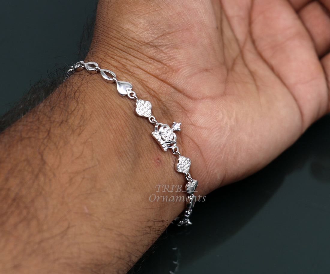 925 sterling silver handmade link chain Bracelet for girl's, Dainty Silver Bracelet, Chain Bracelet, Minimal Jewelry, Gift For Women sbr381 - TRIBAL ORNAMENTS