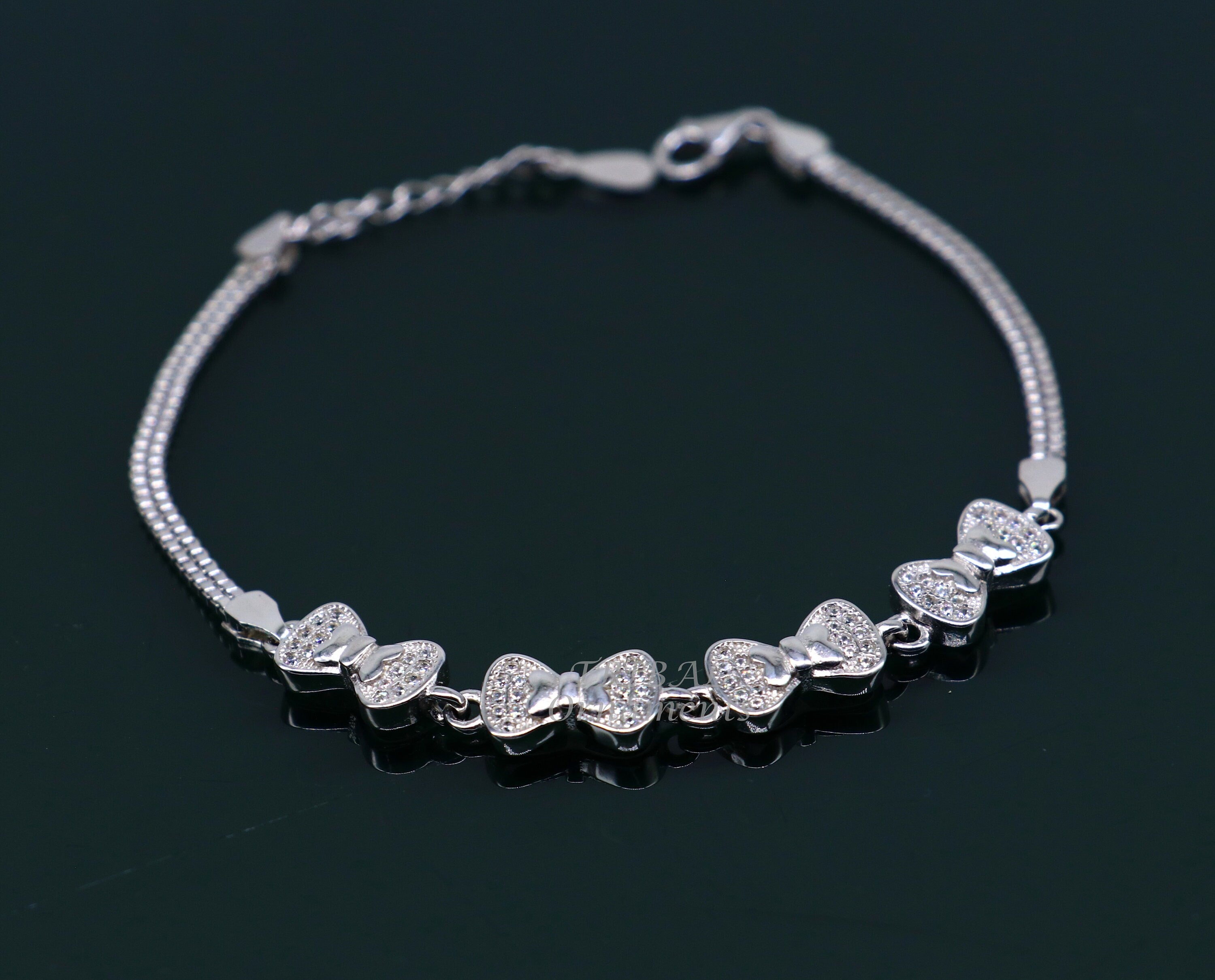 Simple Stars Chain Bracelet For Womens In Sterling Silver
