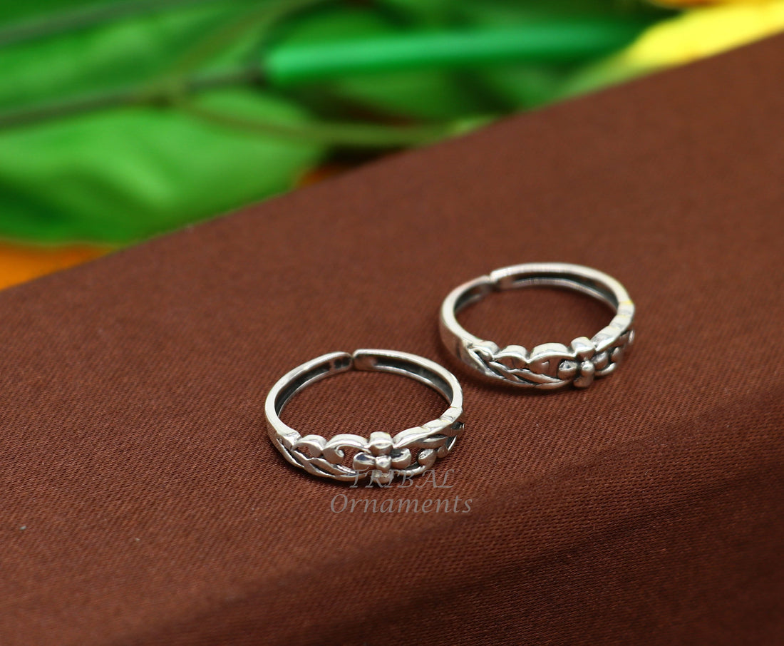 925 sterling silver uniquely handcrafted vintage style oxidized toe rings. best brides wedding jewelry tribal jewelry ytr14 - TRIBAL ORNAMENTS