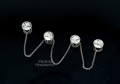 925 Sterling silver handmade amazing star design buttons or cufflinks for men's kurta, best gifting jewelry occasions btn07 - TRIBAL ORNAMENTS